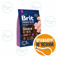 Сухий корм Brit Premium Dog Junior S для цуценят дрібних порід, з куркою, 3 кг