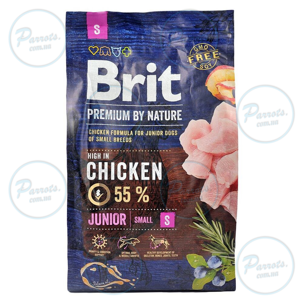 Сухий корм Brit Premium Dog Junior S для цуценят дрібних порід, з куркою, 3 кг