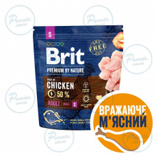 Сухой корм Brit Premium Dog Adult S для взрослых собак малых пород, с курицей, 1 кг