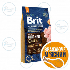 Сухой корм Brit Premium Dog Adult M для взрослых собак средних пород, с курицей, 8 кг