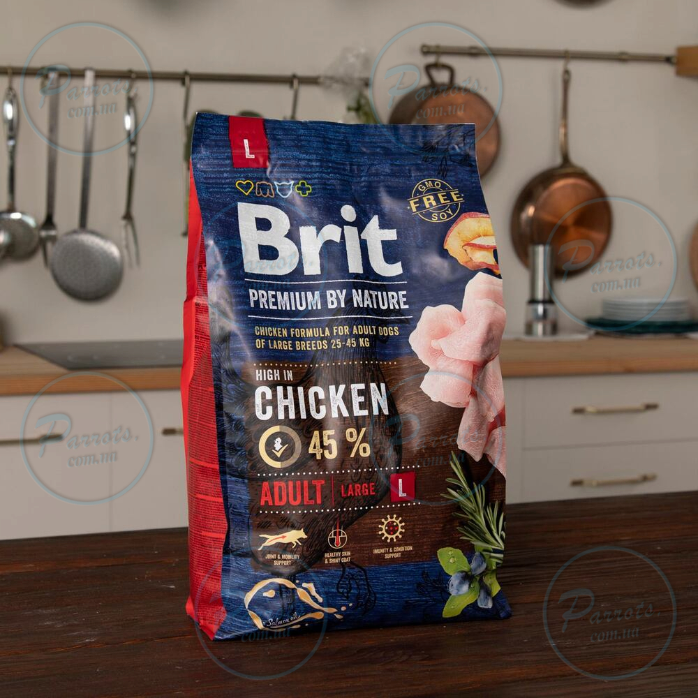 Сухий корм Brit Premium Dog Adult L для дорослих собак великих порід, з куркою, 3 кг