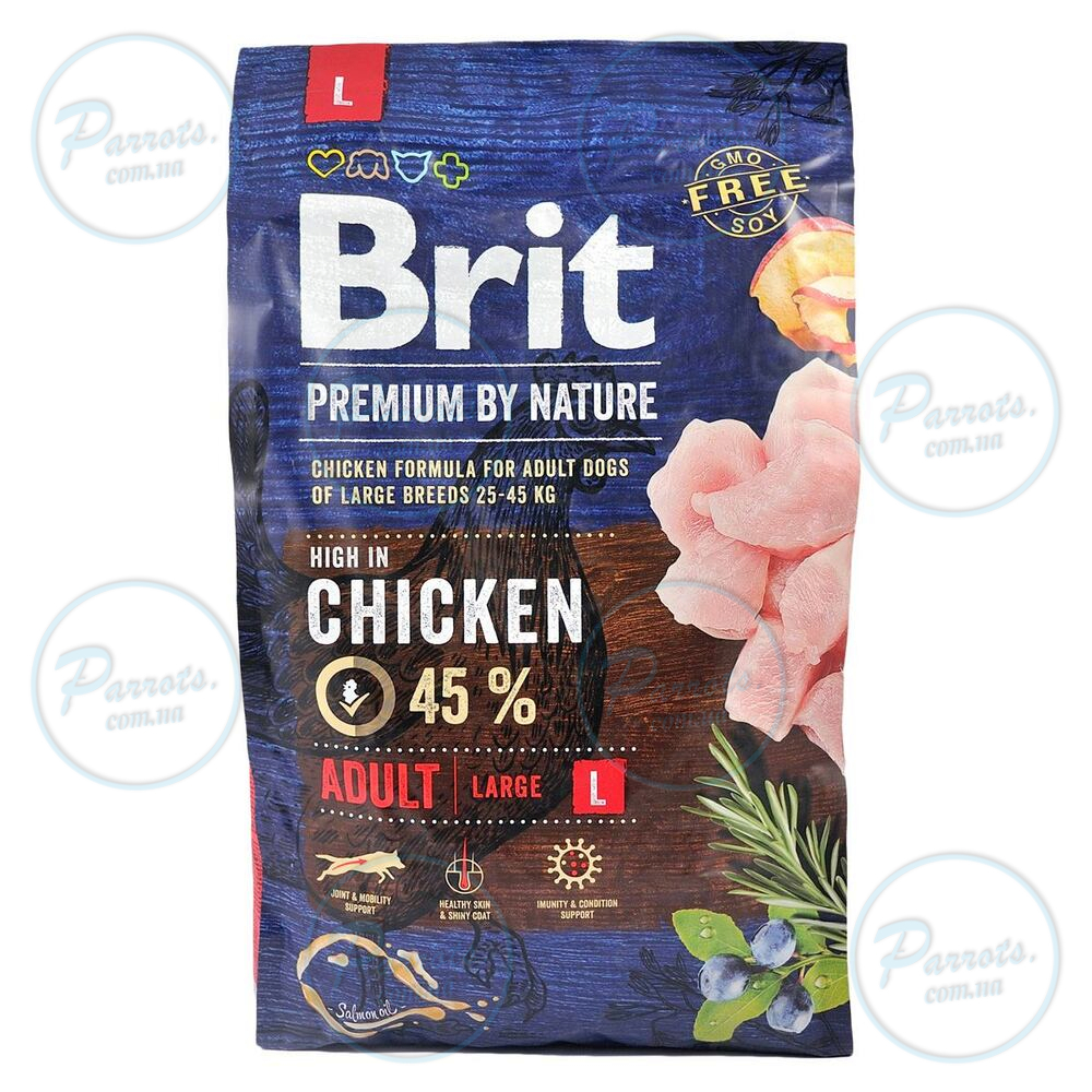 Сухий корм Brit Premium Dog Adult L для дорослих собак великих порід, з куркою, 3 кг