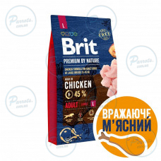 Сухой корм Brit Premium Dog Adult L для взрослых собак больших пород, с курицей, 8 кг