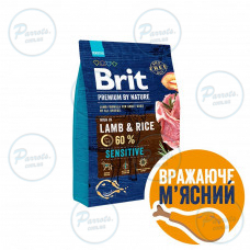 Сухой корм Brit Premium Dog Sensitive Lamb для собак с чувствительным пищеварением, с ягненком, 3 кг