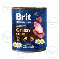 Влажный корм Brit Premium by Nature для собак, индюшатина с печенью, 800 г