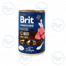 Вологий корм Brit Premium by Nature для собак, яловичина з тельбухами, 400 г