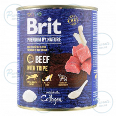 Вологий корм Brit Premium by Nature для собак, яловичина з тельбухами, 800 г