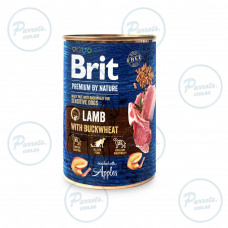 Влажный корм Brit Premium by Nature для собак, ягненок с гречкой, 400 г