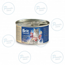 Влажный корм Brit Premium by Nature для кошек, с курицей и говядиной, 200 г