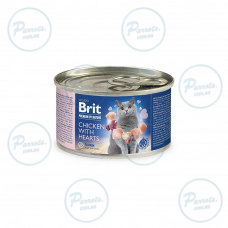 Вологий корм Brit Premium by Nature для котів, з куркою та серцем, 200 г