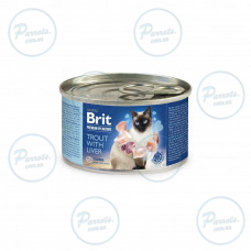 Вологий корм Brit Premium by Nature для котів, з фореллю та печінкою, 200 г