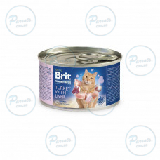 Влажный корм Brit Premium by Nature для кошек, с индейкой и печенью, 200 г