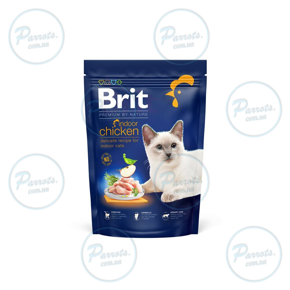 Сухий корм Brit Premium Cat by Nature Indoor для котів, які живуть у приміщенні, з куркою, 800 г