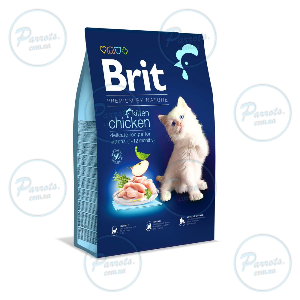 Сухий корм Brit Premium Cat by Nature Kitten для кошенят, з куркою, 8 кг