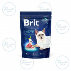 Сухой корм Brit Premium Cat by Nature Sensitive для кошек с чувствительным пищеварением, с ягненком, 1500 г