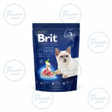 Сухий корм Brit Premium Cat by Nature Sterilized Lamb для стерилізованих котів, з ягням, 800 г