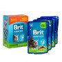 Набір паучів "3+1" для стерилізованих котів Brit Premium Cat pouch Chicken Slices for Sterilised з куркою, 4х100г