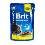 Вологий корм Brit Premium Cat pouch для стерилізованих котів, ягнятина, 100 г