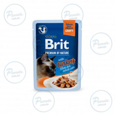 Корм вологий Brit Premium Delicate Fillets in Gravy Turkey для котів філе в соусі індичка 85 г
