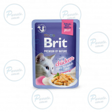 Корм вологий Brit Premium Delicate Fillets in Jelly Chicken для котів філе в желе курка 85 г