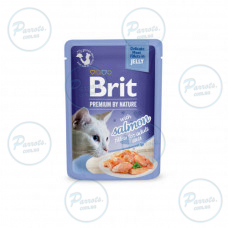 Корм вологий Brit Premium Delicate Fillets in Jelly Salmon для котів філе в желе лосось 85 г