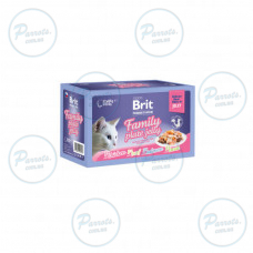Корм вологий Brit Premium Delicate Fillets in Jelly Family Plate для котів Сімейна тарілка в желе 12 шт x 85 г