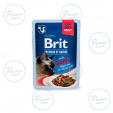 Корм вологий Brit Premium Delicate Fillets in Gravy Lamb for Sterilised для стерилізованих котів філе в соусі ягня 85 г