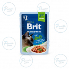 Корм вологий Brit Premium Delicate Fillets in Gravy Duck for Sterilised для стерилізованих котів філе в соусі качка 85 г