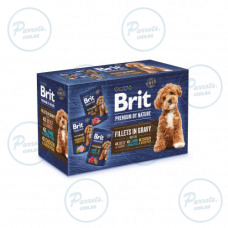 Корм вологий Brit Premium Fillets in Gravy Multipack для собак малих порід філе в соусі Мультипак 12 шт х 85 г