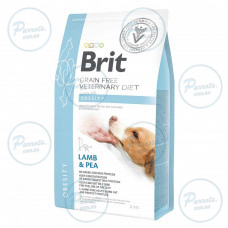 Сухой корм Brit GF VetDiet Dog Obesity для собак, коррекция веса, с ягненком, индейкой и горохом, 2 кг