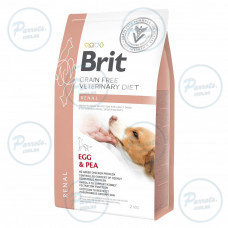 Сухой корм Brit GF VetDiet Dog Renal для собак, при почечной недостаточности, с яйцом, горохом и гречкой, 2 кг