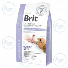 Сухой корм Brit GF VetDiet Dog Gastrointestinal для собак, при нарушениях пищеварения, с сельдью, лососем и горохом, 2 кг