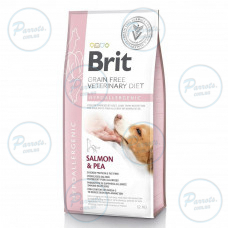 Сухий корм Brit GF VetDiet Dog Hypoallergenic для собак, при харчовій алергії, з лососем, горохом і гречкою, 12 кг
