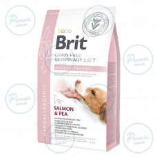 Сухой корм Brit GF VetDiet Dog Hypoallergenic для собак, при пищевой аллергии, с лососем, горохом и гречкой, 2 кг