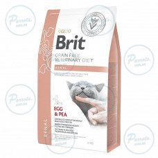 Сухий корм Brit GF VetDiet Cat Renal для котів, при захворюваннях нирок, з яйцем та горохом, 2 кг