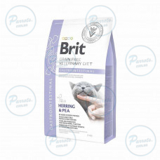 Сухой корм Brit GF VetDiet Cat Gastrointestinal для кошек, при нарушениях пищеварения, с сельдью, лососем, яйцом и горохом, 2 кг
