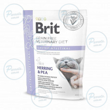 Сухой корм Brit GF VetDiet Cat Gastrointestinal для кошек, при нарушениях пищеварения, с сельдью, лососем, яйцом и горохом, 400 г