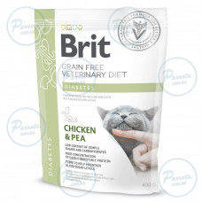 Сухий корм Brit GF VetDiet Cat Diabetes для котів, при цукровому діабеті, з куркою та горохом, 400 г