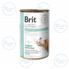 Вологий корм Brit GF VetDiet Struvite для собак, при сечокам'яній хворобі, індичка та горошок, 400 г
