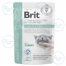 Корм вологий Brit GF VD Urinary and Stress Relief для котів з індичкою 85 г