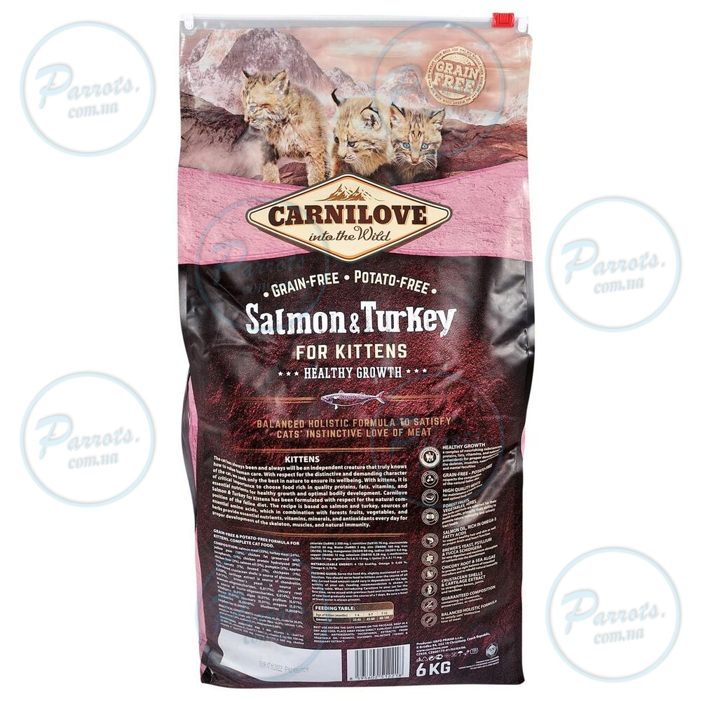 Сухий корм Carnilove Cat Salmon & Turkey для кошенят, лосось та індичка, 6 кг