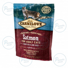 Сухой корм Carnilove Cat Sensitive & Long Hair для кошек с чувствительным пищеварением, лосось, 400 г