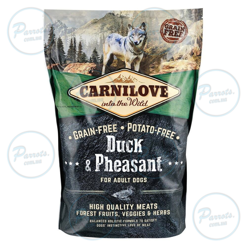 Сухий корм Carnilove Duck & Pheasant для дорослих собак всіх порід, качка та фазан, 1,5 кг
