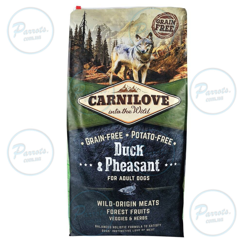 Сухой корм Carnilove Duck & Pheasant для взрослых собак всех пород, утка и фазан, 12 кг