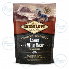 Сухой корм Carnilove Lamb & Wild Boar для взрослых собак всех пород, ягненок и кабан, 1,5 кг