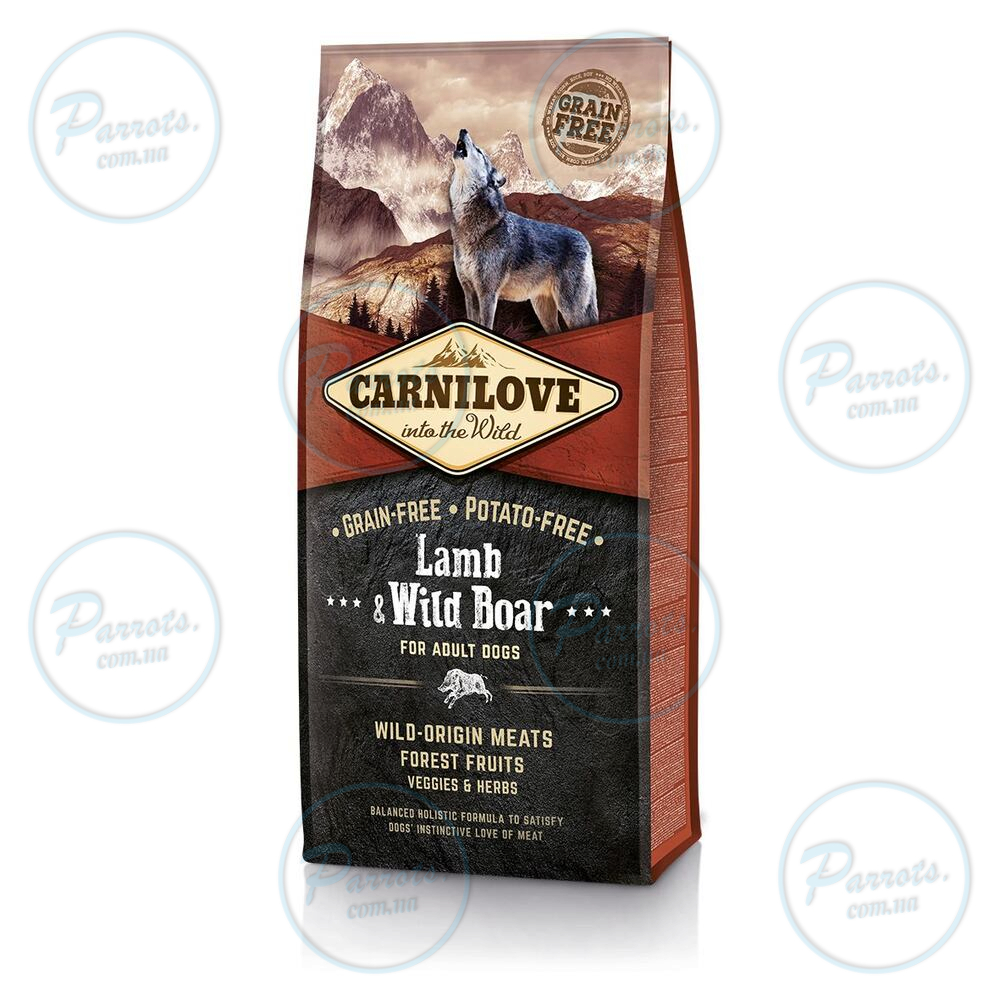 Сухий корм Carnilove Lamb & Wild Boar для дорослих собак всіх порід, ягня та кабан, 12 кг