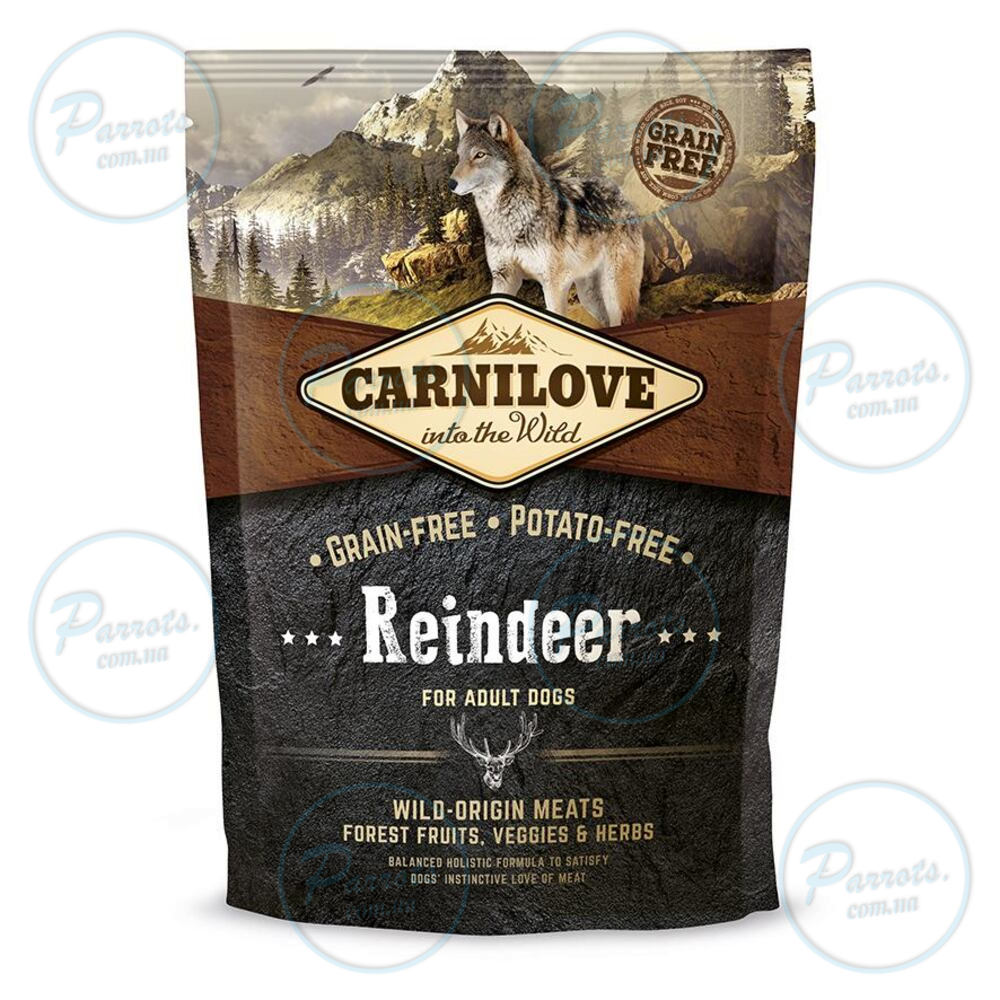 Сухий корм Carnilove Raindeer для дорослих собак всіх порід, оленина та кабан, 1,5 кг
