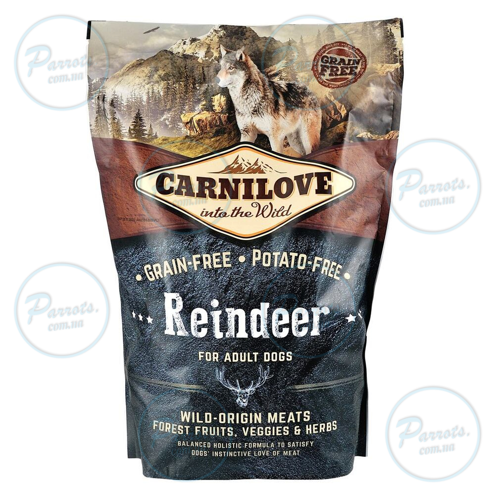 Сухий корм Carnilove Raindeer для дорослих собак всіх порід, оленина та кабан, 1,5 кг