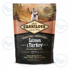 Сухий корм Carnilove Salmon & Turkey для цуценят та молодих собак великих порід, лосось та індичка, 1,5 кг