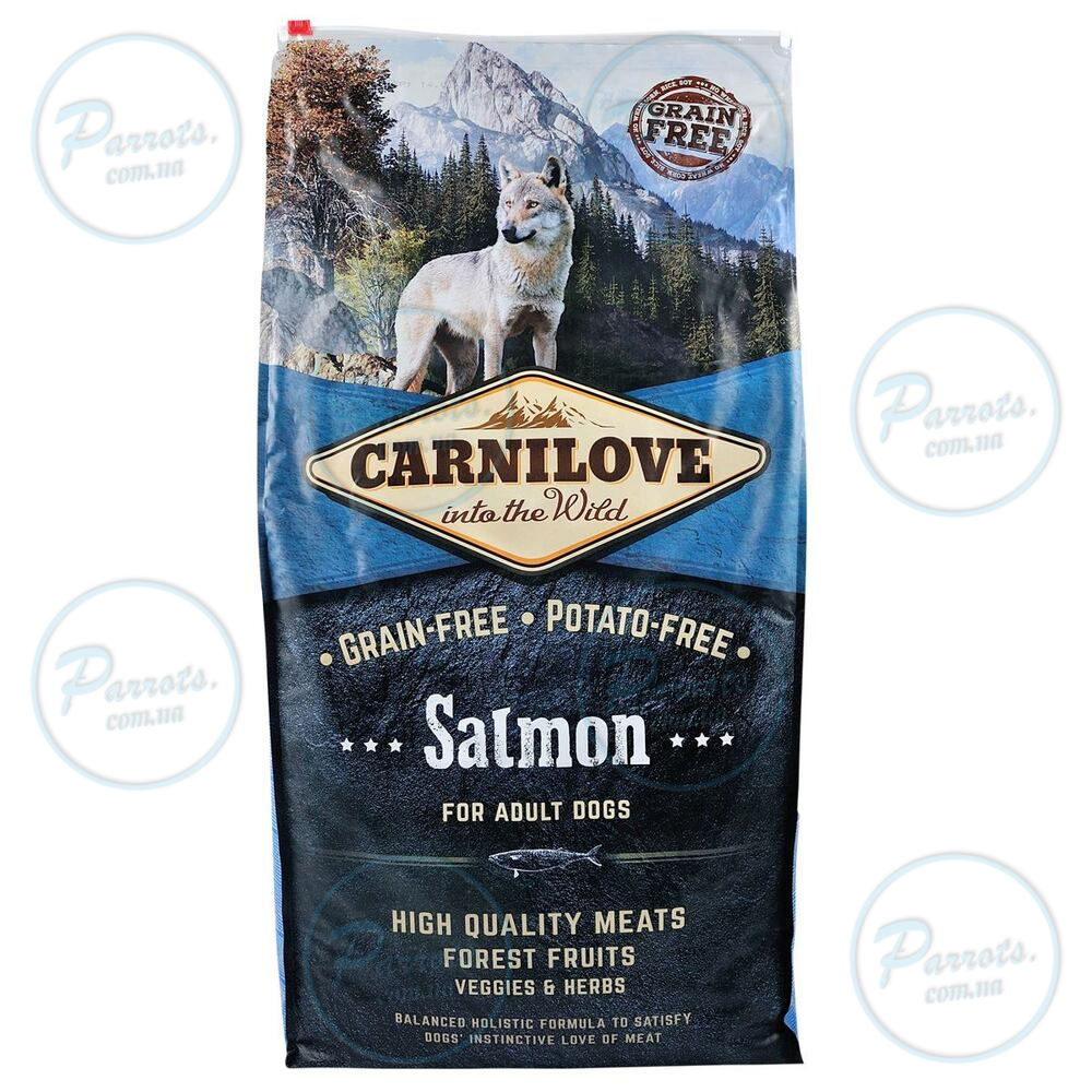 Сухой корм Carnilove Salmon для взрослых собак всех пород, лосось, 12 кг